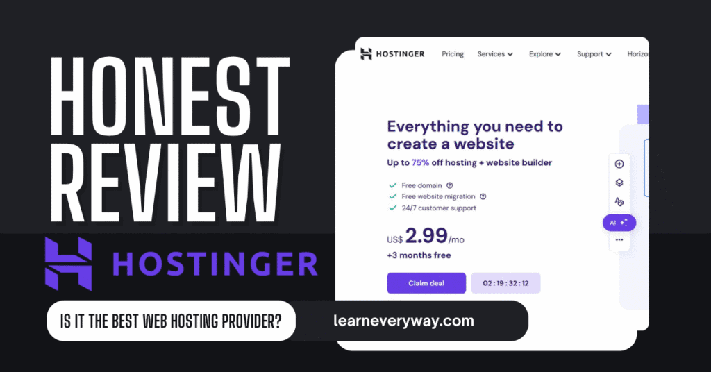 honest review hostinger, learneveryway.com